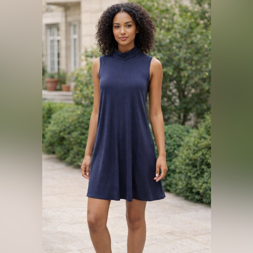 Joan Vass Blue Sleeveless Sundress